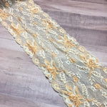 Load image into Gallery viewer, Orange &amp; Cream 6&quot; Wide Stretch Lace
