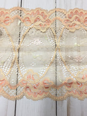 Load image into Gallery viewer, Pink &amp; Peach 7&quot; Wide Stretch Lace
