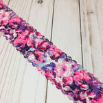 Load image into Gallery viewer, Pink &amp; Purple Floral Explosion 2.5&quot; Wide Stretch Lace
