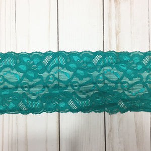 Turquoise 3.25" Wide Stretch Lace