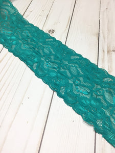 Turquoise 3.25" Wide Stretch Lace