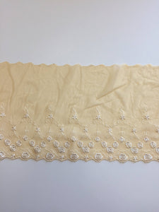 Clementine & White 8" Wide Embroidered Lace Trim