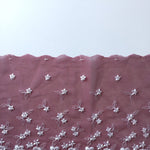 Load image into Gallery viewer, Maroon &amp; White 7" Wide Embroidered Lace Trim
