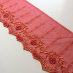 Load image into Gallery viewer, Red &amp; Orange 6.25" Wide Embroidered Lace Trim
