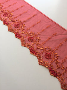 Red & Orange 6.25" Wide Embroidered Lace Trim