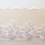 Load image into Gallery viewer, Light Peach/White 7" Wide Embroidered Lace Trim
