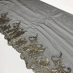 Load image into Gallery viewer, Black &amp; Gold 9" Wide Embroidered Lace Trim

