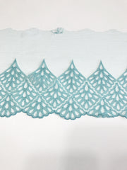 Load image into Gallery viewer, Blue 7" Wide Embroidered Lace Trim