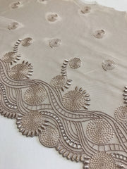 Load image into Gallery viewer, Light Mocha 8" Wide Embroidered Lace Trim