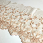 Load image into Gallery viewer, Light Peach 7.5" Wide Embroidered Lace Trim

