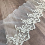 Load image into Gallery viewer, Off White 6" Wide Embroidered Lace Trim
