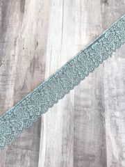 Load image into Gallery viewer, Gray 2.25&quot; Wide Stretch Lace
