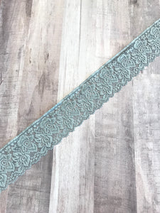 Gray 2.25" Wide Stretch Lace