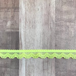 Load image into Gallery viewer, Neon Yellow .5" Wide Stretch Lace
