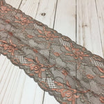 Load image into Gallery viewer, Mocha &amp; Orange 6&quot; Wide Stretch Lace
