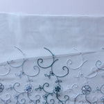 Load image into Gallery viewer, Teal/White/Periwinkle 9" Wide Embroidered Lace Trim
