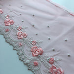 Load image into Gallery viewer, Pink/Silver 7" Wide Embroidered Lace Trim

