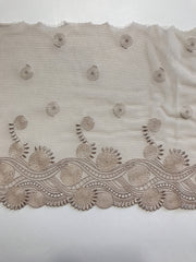 Load image into Gallery viewer, Light Mocha 8" Wide Embroidered Lace Trim