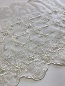 Ivory 7.5" Wide Embroidered Lace Trim