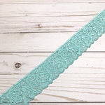 Load image into Gallery viewer, Aqua 2.25" Wide Stretch Lace
