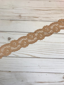 Toffee 2.25" Wide Stretch Lace