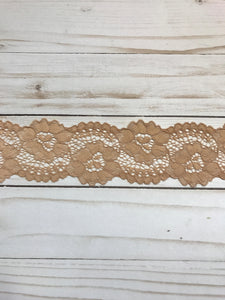 Toffee 2.25" Wide Stretch Lace
