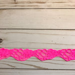 Load image into Gallery viewer, Neon Pink 1.25" Wide Stretch Lace
