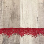 Load image into Gallery viewer, 3YDS Red 1" Wide Eyelash Lace Trim
