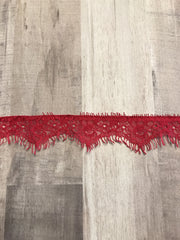 Load image into Gallery viewer, 3YDS Red 1" Wide Eyelash Lace Trim