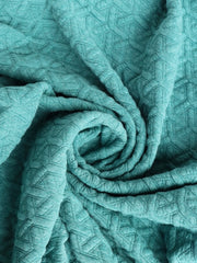 Load image into Gallery viewer, Ocean Blue Interwoven Squares Quilted Knit | By The Half Yard

