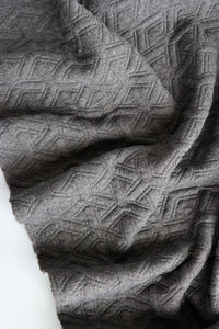 Dark Gray Interwoven Squares Quilted Knit | By The Half Yard