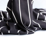 Load image into Gallery viewer, Black &amp; Ivory Vertical Stripe Double Brushed Poly
