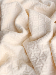 Load image into Gallery viewer, Ivory Interwoven Squares Quilted Knit | By The Half Yard