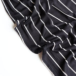 Load image into Gallery viewer, Black &amp; Ivory Vertical Stripe Double Brushed Poly
