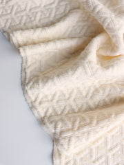 Load image into Gallery viewer, Ivory Interwoven Squares Quilted Knit | By The Half Yard