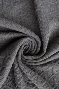 Dark Gray Interwoven Squares Quilted Knit | By The Half Yard