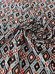Load image into Gallery viewer, Neon Orange &amp; Black Diamond Nylon Spandex
