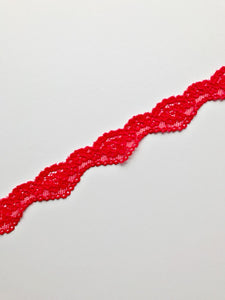Red 1.25" Wide Stretch Lace