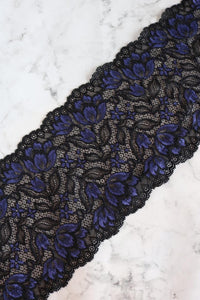 Black & Purple 6.5" Wide Stretch Lace