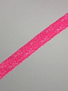 Hot Pink 1.75" Wide Stretch Lace