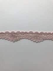 Load image into Gallery viewer, Dusty Pink 1.25&quot; Wide Stretch Lace

