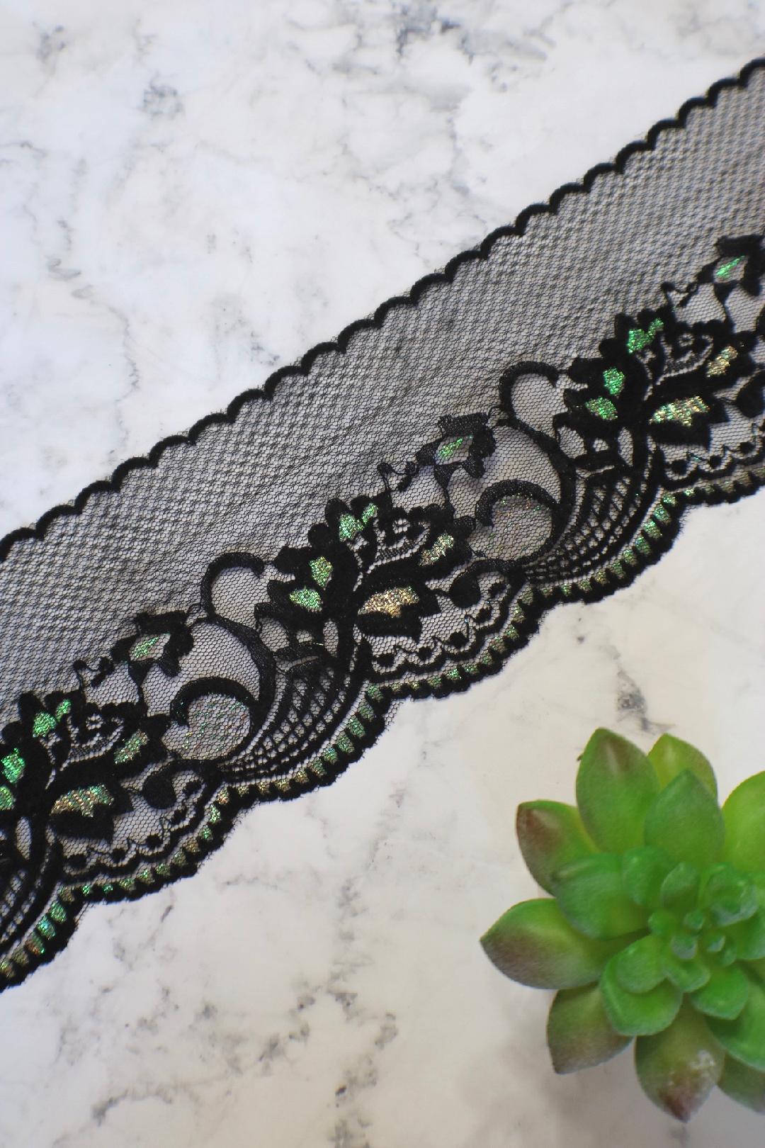 White Venise Scallop Lace Trim by the yard (2 1/8 repeat, 3 yards  available)
