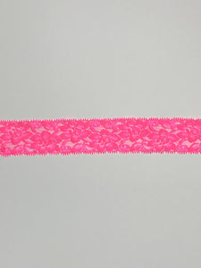 Hot Pink 1.75" Wide Stretch Lace