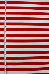 Red & White 1/2" Stripe Nylon Spandex