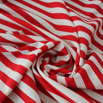 Load image into Gallery viewer, Red &amp; White 1/2&quot; Stripe Nylon Spandex
