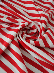 Load image into Gallery viewer, Red &amp; White 1/2&quot; Stripe Nylon Spandex
