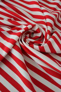Red & White 1/2" Stripe Nylon Spandex