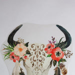 Load image into Gallery viewer, Floral Boho Skull Heat Transfer, Iron-On
