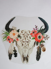 Load image into Gallery viewer, Floral Boho Skull Heat Transfer, Iron-On