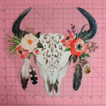 Load image into Gallery viewer, Floral Boho Skull Heat Transfer, Iron-On
